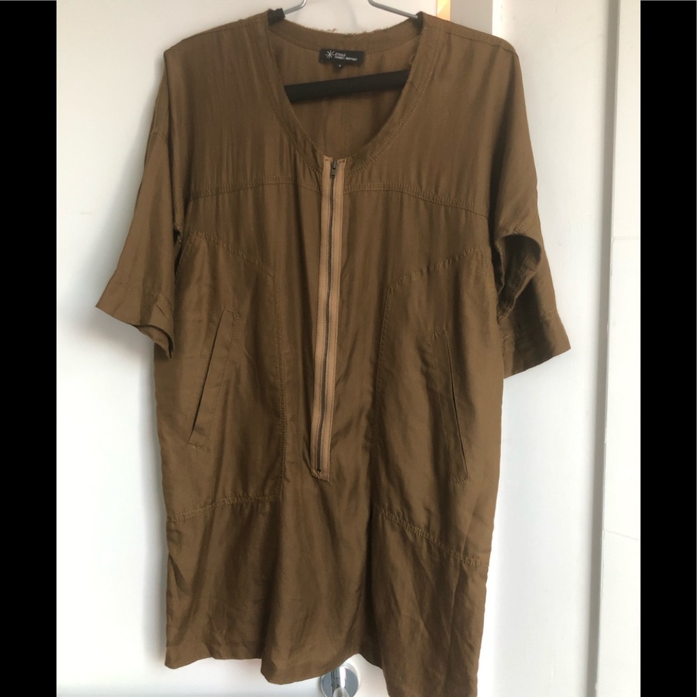 Sz 2 Etoile Isabel Marant silk olive green dress